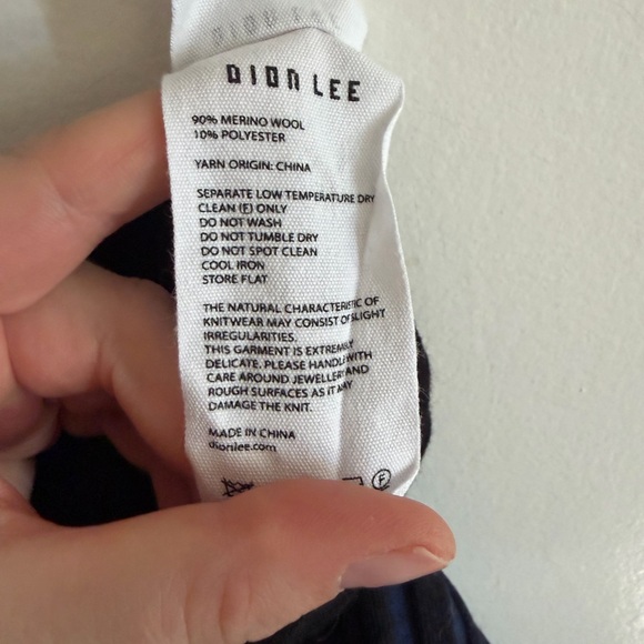 DION LEE Designer Blue/Black Two Tone Bone Corset Wool Blend Tank Top size 4 - Picture 12 of 12